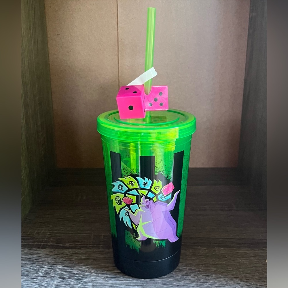 NWT Disney Parks Oogie Boogie Bash Tumbler 2022 Light Up Cup Dice Straw DCA